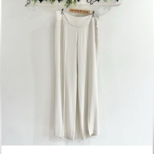 Eileen Fisher Cream Wide Leg Silk Dress Pants XS 100% Silk